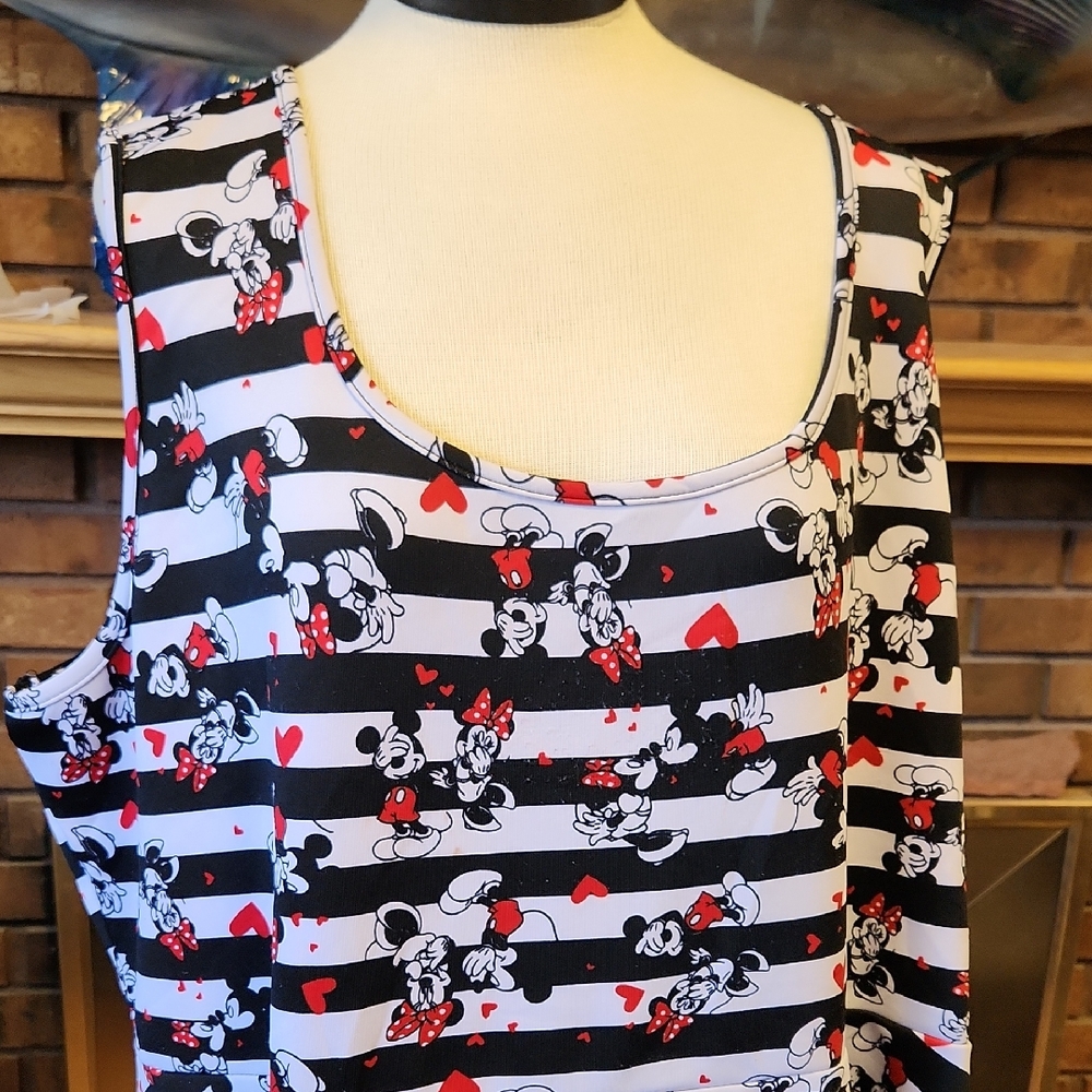 Disney Mickey And Minnie Mouse Dress Plus Size 30/32 Vacation Cruise Resortwear
